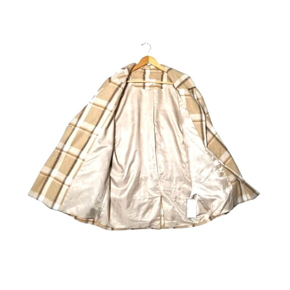 NWT MAISON STELLA & SUZIE Berlioze Plaid Coat Jacket Sz 36 Tan Cream Beige - Picture 5 of 8